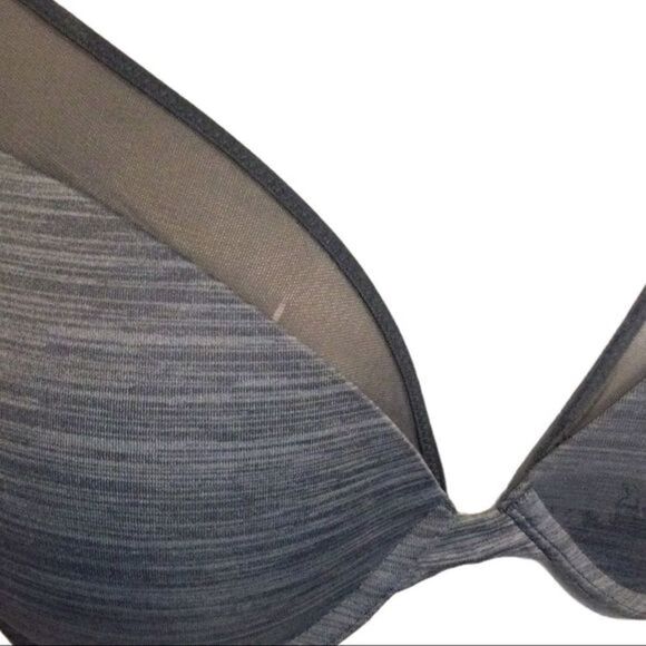 VICTORIA’S Secret Mesh Embellished Uplift Padded Plunge Gray Bra 34D - Picture 7 of 11